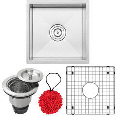 16" Ticor S3430 Pacific Series 16-Gauge Stainless Steel Undermount Single Basin Zero Radius Kitchen and Bar Sink