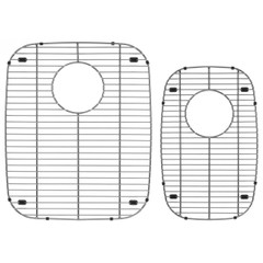 Ticor TG4 9.25" x 14.75" and TG8 13" x 16" Stainless Steel Basin Rack Set for L15 Sink