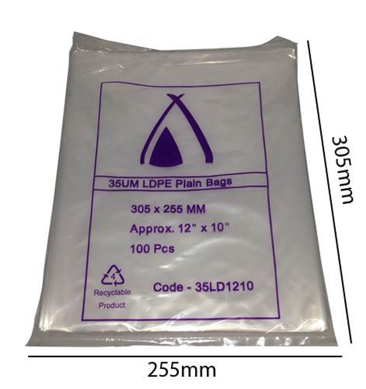Heavy Duty LDPE Plain Freezer Produce Bags 305x255mm pack of 100 Kay