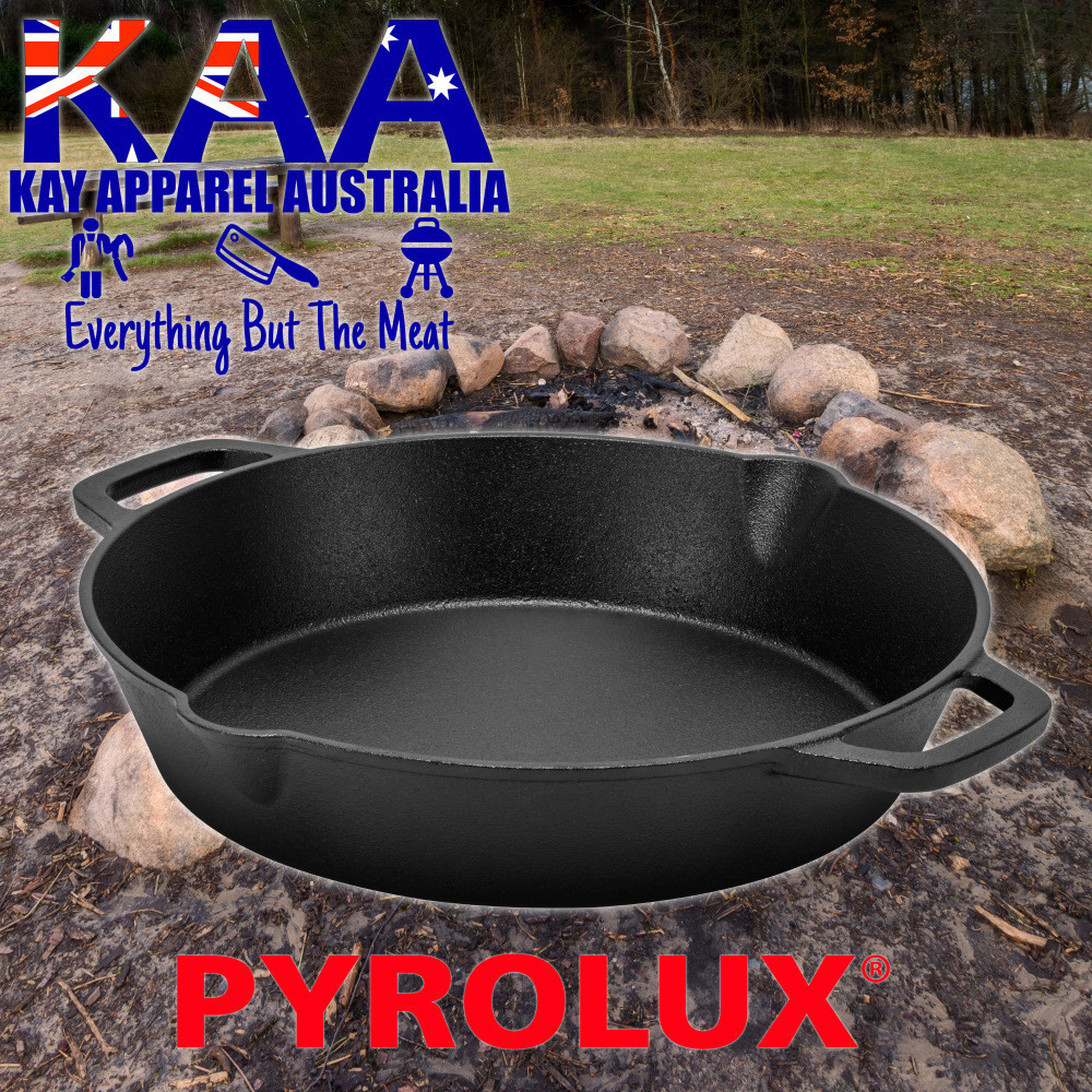 Pyrocast Material Pyrolux Pyrocast Cast Iron Chefs Pan 27cm - Kay Apparel Aprons And Home ...