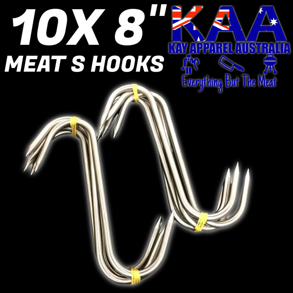 S Hook 10 X 8 inch Stainless Steel, Meat Hook, Point Both Ends - Kay ...