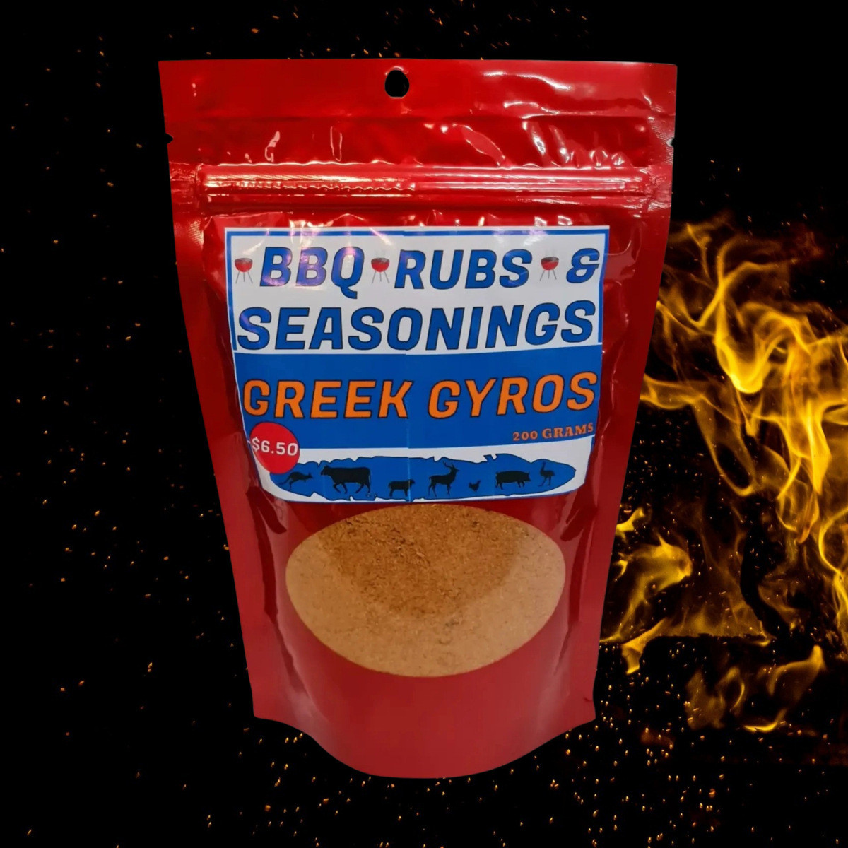 BBQ Rubs Greek Gyros Sprinkle BBQ Rub 200g Kay Apparel Aprons And