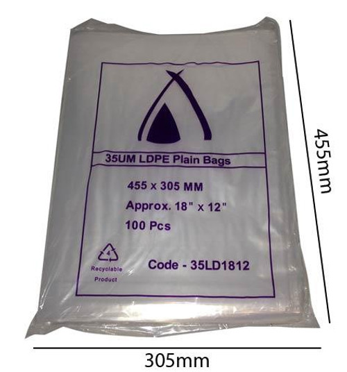 Heavy Duty LDPE Plain Freezer/Produce Bags 455 x 305 mm pack of 100