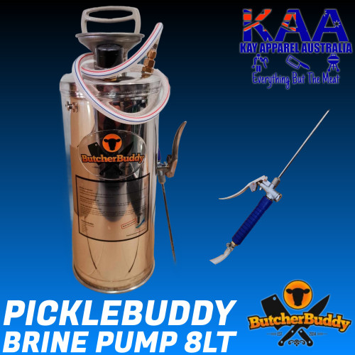 Stainless Steel Hand Brine Pump Meat Injector 8 Litre, PickleBuddy