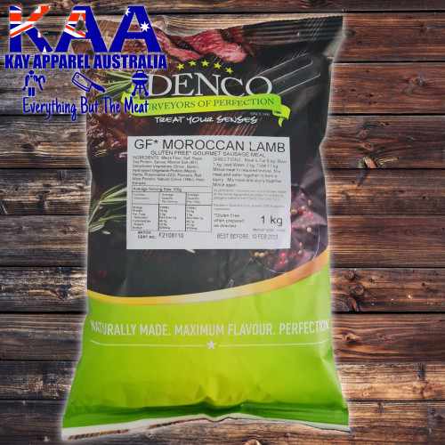 Denco Moroccan Lamb Gourmet Sausage Meal, Premix Seasoning 1.00kg Gluten Free