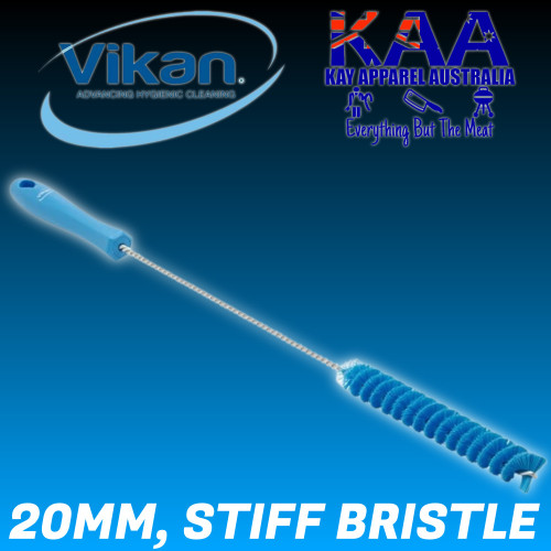 Vikan Tube Bottle Brush, Stiff Bristle, Blue 20mm 28/53763