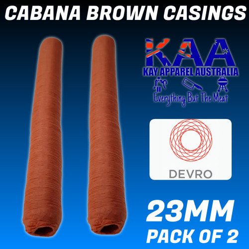 Devro 23mm Cabana Brown Collagen Sausage Casings Pack of 2
