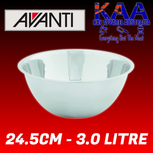 Avanti Heavy Duty Stainless Steel Kitchen Mixing Bowl 24.5cm - 3.0 Litre