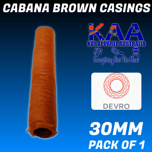 Devro 30mm Cabana Brown Collagen Sausage Casings Pack of 1