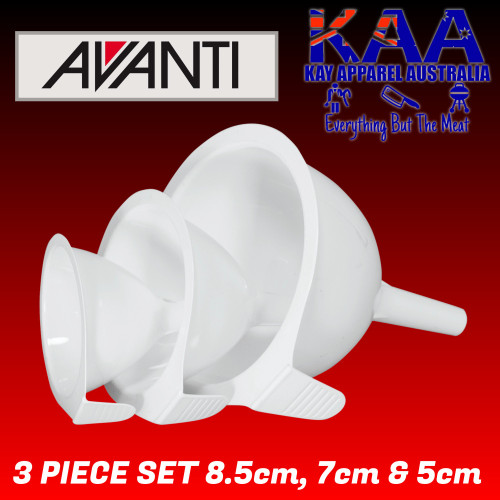 Avanti 3 Piece Plastic Funnel Set White