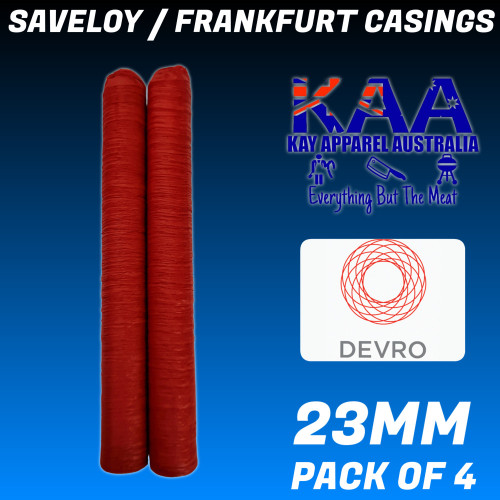 Devro 23mm Red Saveloy FrankFurt Collagen Sausage Casings Pack of 2