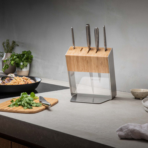 Global Katana 6 Piece Knife Block Set Bamboo