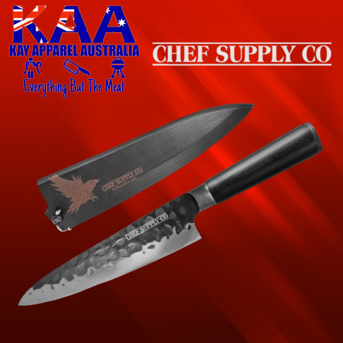 Raven Chef Knife - 20 cm - 8” - German Stainless Steel with Wooden Sheath