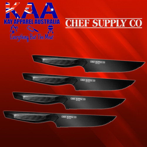 Midnight Series 440C Black Steak Knife - Set of 4