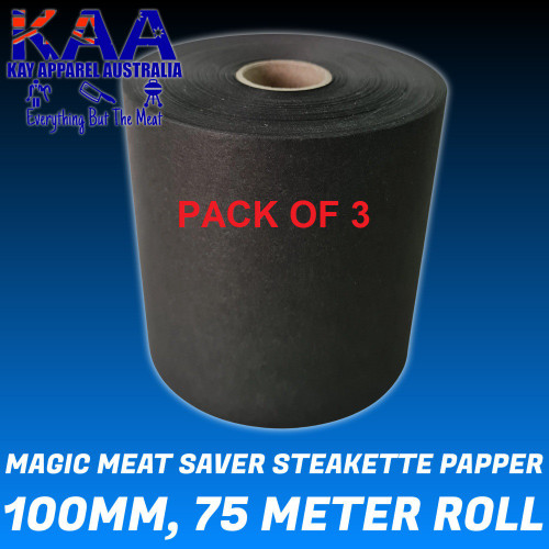 Steakette Paper Black 100mm, 75 meters Per Roll, PACK OF 3 Steakette Paper Black 100mm, 75 meters Per Roll, PACK OF 3