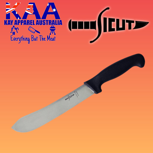 SICUT 8″ Butcher Knife Black – High-Carbon Stainless Steel with Ergonomic Polypropylene Handle
