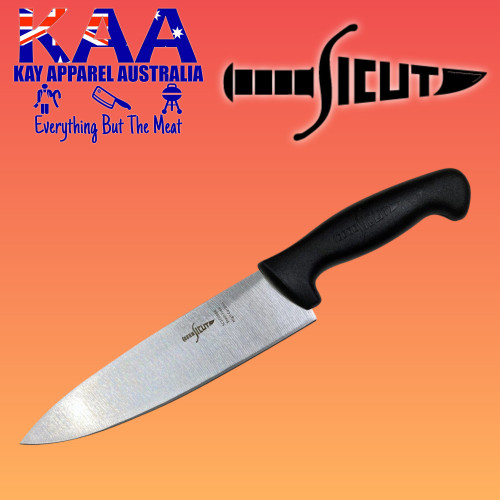 SICUT 8″ Cooks Knife Black – High-Carbon Stainless Steel with Ergonomic Polypropylene Handle