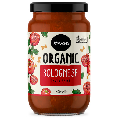 Jensens Organic Pasta Sauce – Bolognese 400g Jensens Organic Pasta Sauce – Bolognese 400g