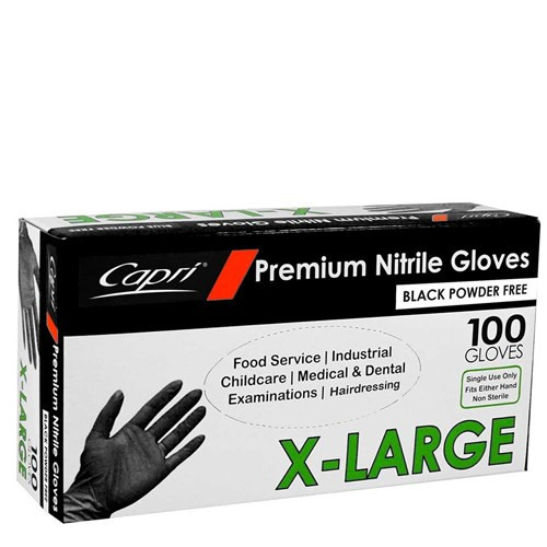 Gloves Nitrile Powder Free Black (100) Gloves Nitrile Powder Free Black (100)
