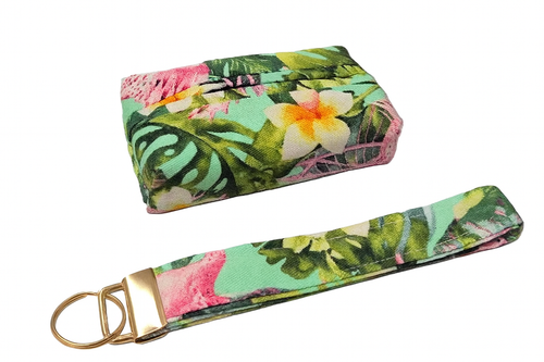 PERSONAL TISSUE COVER & KEY FOB PINK FLAMINGO PERSONAL TISSUE COVER & KEY FOB PINK FLAMINGO