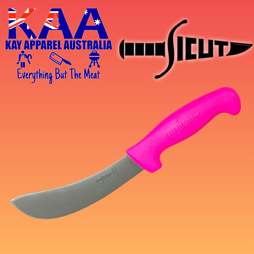 SICUT 6" Curved Blade Beef Skinning Knife Pink – High-Carbon Stainless Steel with Ergonomic Polypropylene Handle
