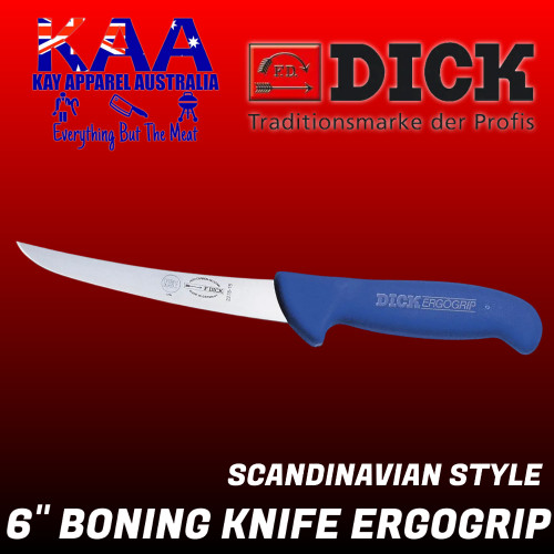 F.Dick 6" ErgoGrip Scandinavian Style Curved Stiff Boning Knife  8 2278 15