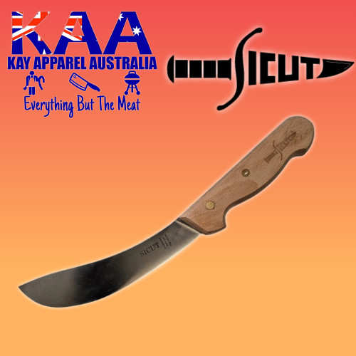 SICUT Beef Skinning Knife 6 inch Blade with Beech Wood Handle