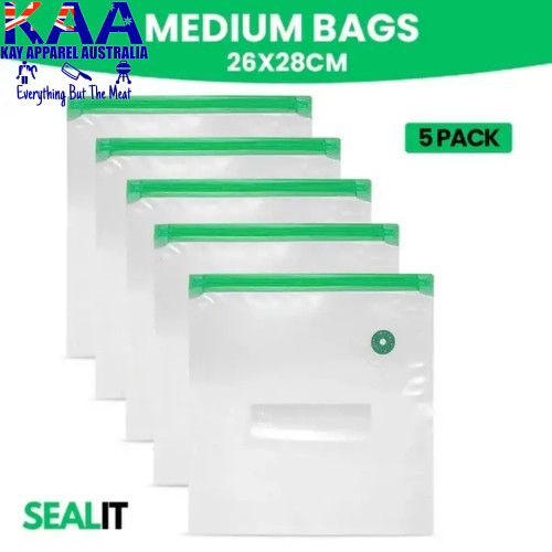 SEALIT BAGS 5 Piece Reusable Bags 26x28cm MEDIUM