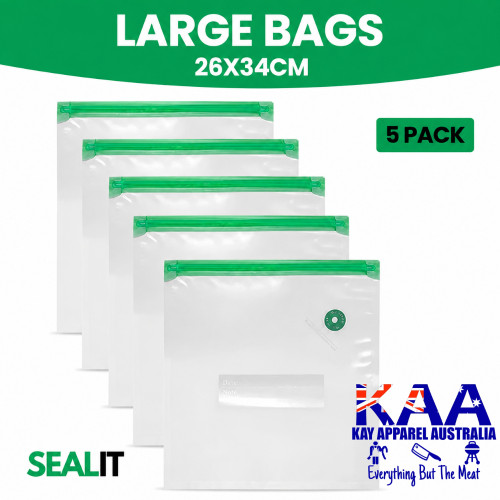 SEALIT BAGS 5 Piece Reusable Bags 26x34cm LARGE