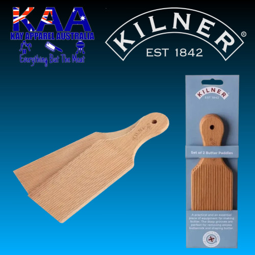 KILNER Set of 2 Butter Paddles 29.5 x 9 x 2.5cm - Beechwood