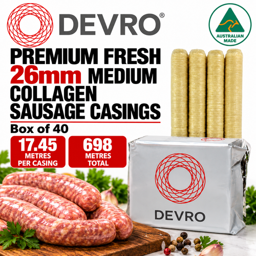 Devro Premium Fresh 26mm Medium Collagen Sausage Casings x 40
