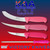 Victory Pro Grip Skinning, Boning, Diamond Steel, 4 Piece Butchers Knife Set Pink