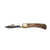 SICUT Traditional Lockback Folding Knife 5 inch with Leather Belt Pouch Burlwood Handle
