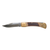 SICUT Traditional Lockback Folding Knife 3.5 inch with Leather Belt Pouch Sawcut Handle