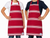 Junior Traditional Butchers Bib Apron Red White, Front Pocket
