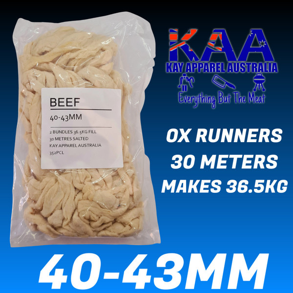 Sausage Skins Ox Runners (beef) Casings 40-43mm 30 Meters