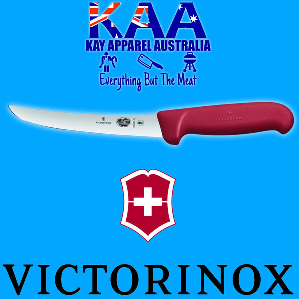 Victorinox Butchers Boning Knife 6" Red Wide Curved 5.6501.15