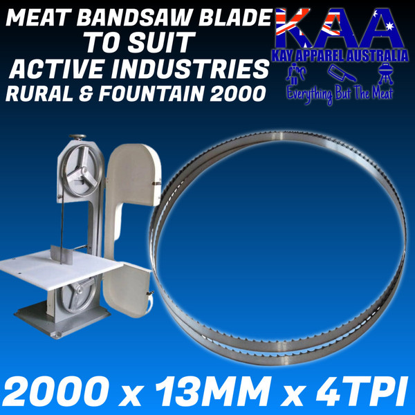 Meat Bandsaw Blade 2000x13mm x 4 TPI to suit Fountain 2000 & Rural Bandsaw