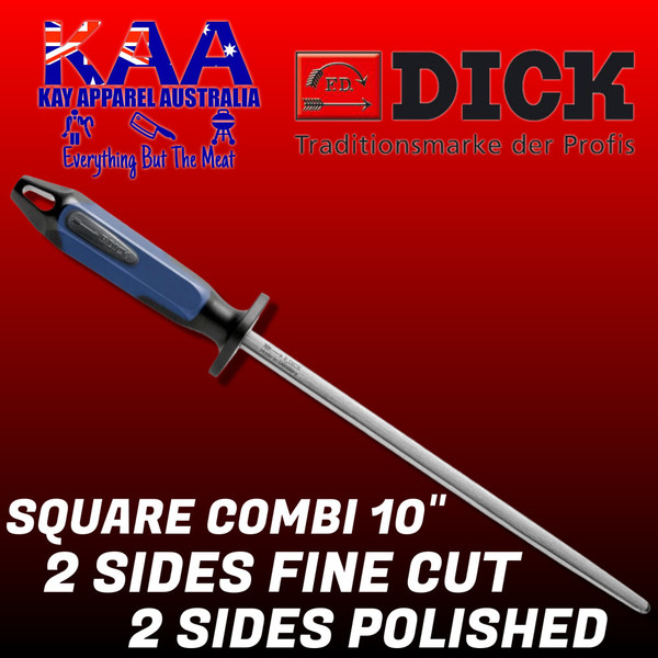 F.Dick Dick Combi 2 Sides Fine Cut, 2 Sides Polished Steel 10" NEW 2K HANDLE 7 3882 25