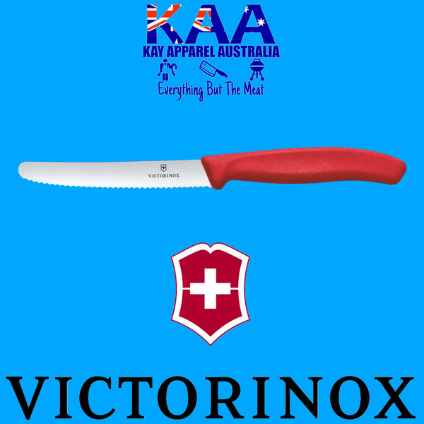 Victorinox Round Tip Wavey Edge Steak Knife RED 11cm, 6.7831.C1