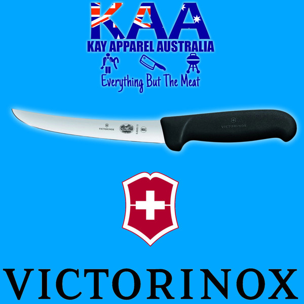 Victorinox Butchers Boning Knife 6" Black Wide Curved 5.6503.15