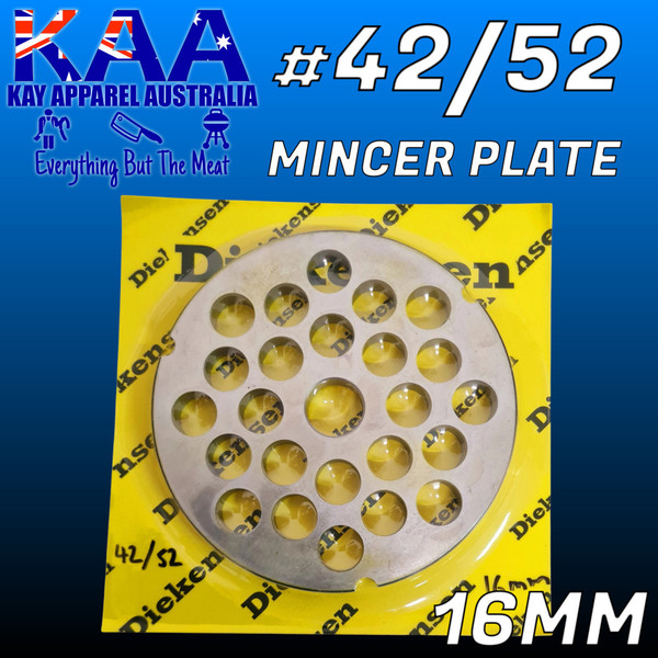 Diekensen #42/52 Stainless Steel Meat Mincer Plate 16mm