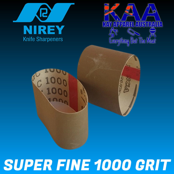 Nirey Replacement Abrasive Belts (Pair) Super Fine 1000 Grit