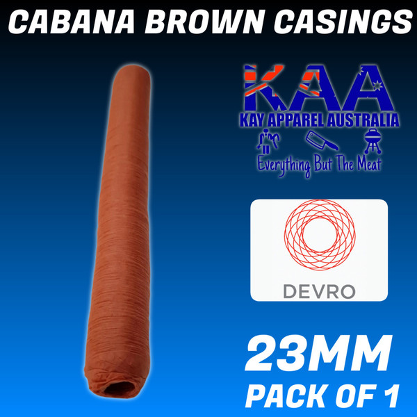 Devro 23mm Cabana Brown Collagen Sausage Casings Pack of 1