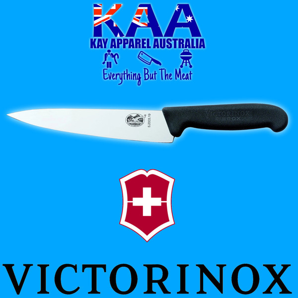 Victorinox Fibrox Cooks Carving Knife Black 19cm 5.2003.19