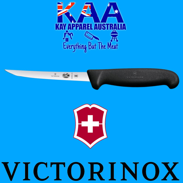Victorinox Fish Filleting Knife 6" Black Extra Narrow Blade Stiff 5.6203.15