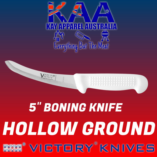 Victory Hollow Ground Curved Boning knife 5" White