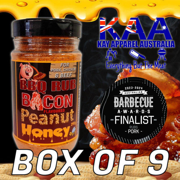 Bacon Flavoured Peanut Honey BBQ Rub 290g BOX OF 9