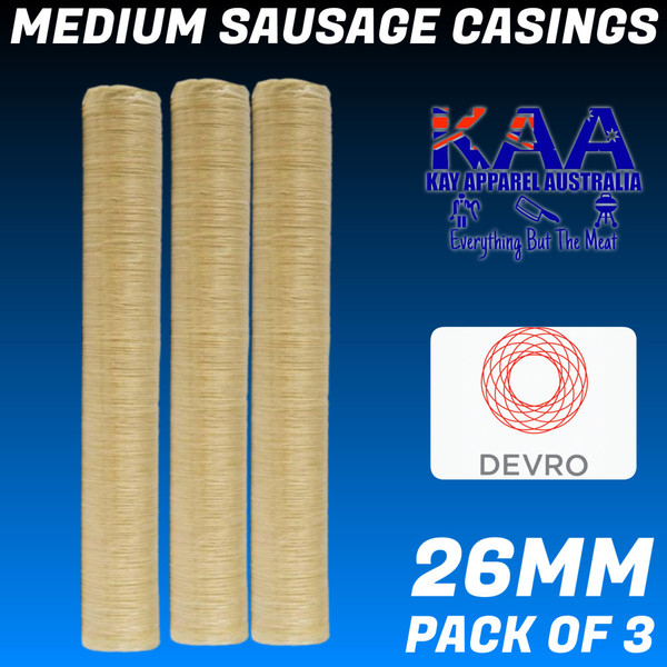 Devro 26mm collagen sausage casings pack of 3