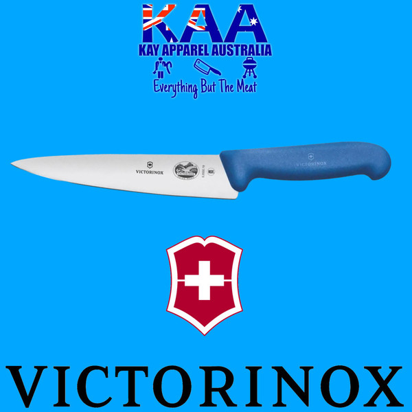 Victorinox Fibrox Cooks Carving Knife Blue 19cm 5.2002.19